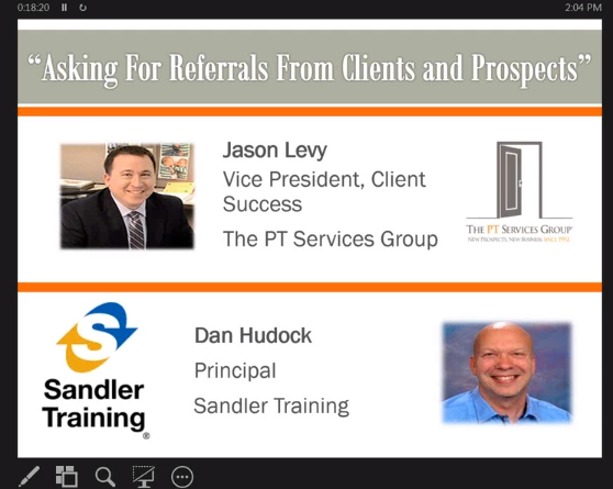 Webinar- Asking for Referrals from Clients and Prospects