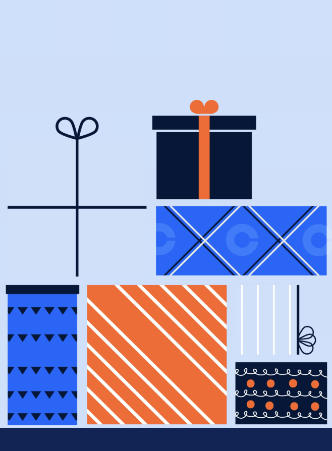 graphic of stacked wrapped presents